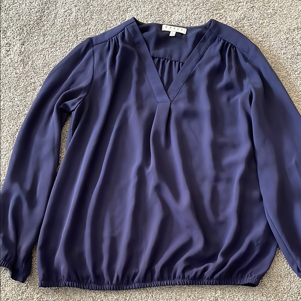 Elegant Navy Blue Women's Top